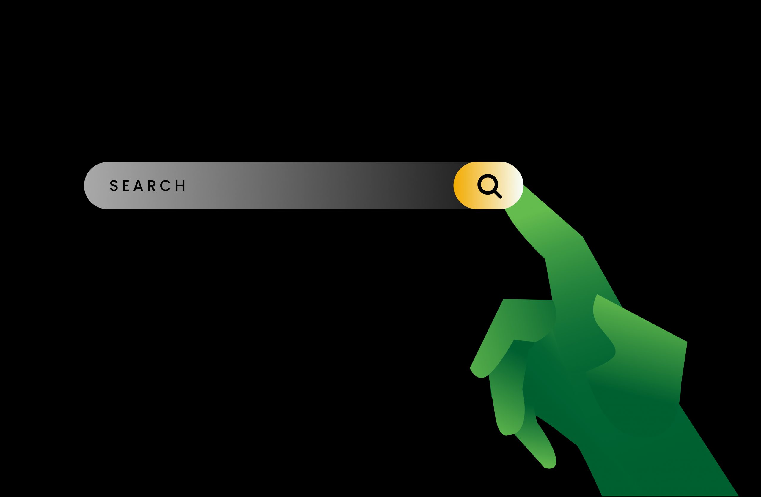 Search bar with magnifying glass icon representing web search functionality for Th3 Design Hull website optimisation.